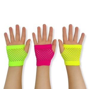 Neon Fishnet Fingerless Gloves 3