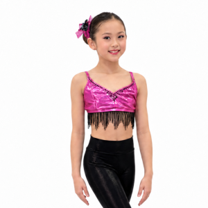 Pink Fringe Crop & Hair Clip 4