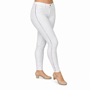 “Mid Rise Bold Colour Jeggings” – Rhinestoned Sides 4