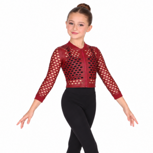 Red Pleather Cutout Jacket 4