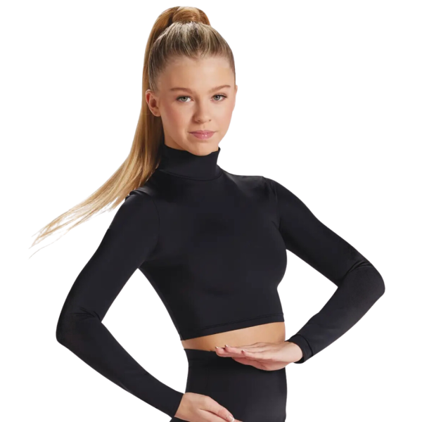 “Long Sleeve Mock Neck Crop Top” 4