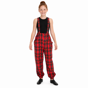 Plaid Suspender Pants 4