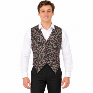 Burgundy Patterned Vest 4