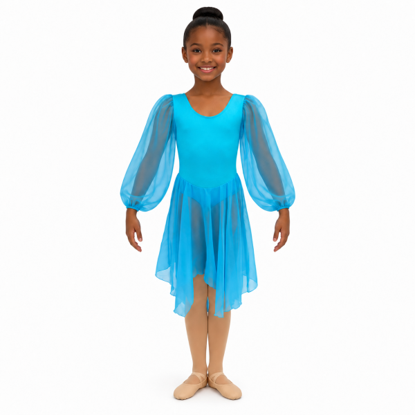 Blue Long Sleeve Dress 4