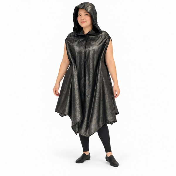 Black Metallic Sleeveless Cape 4