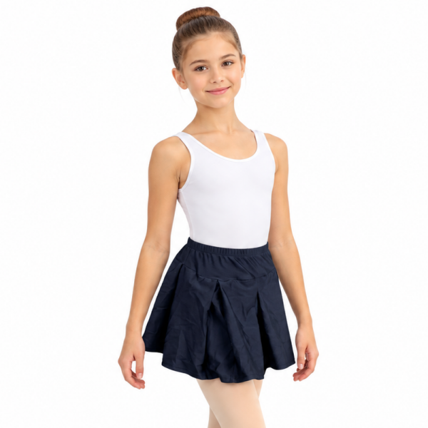 Navy Pleated Skirt 4