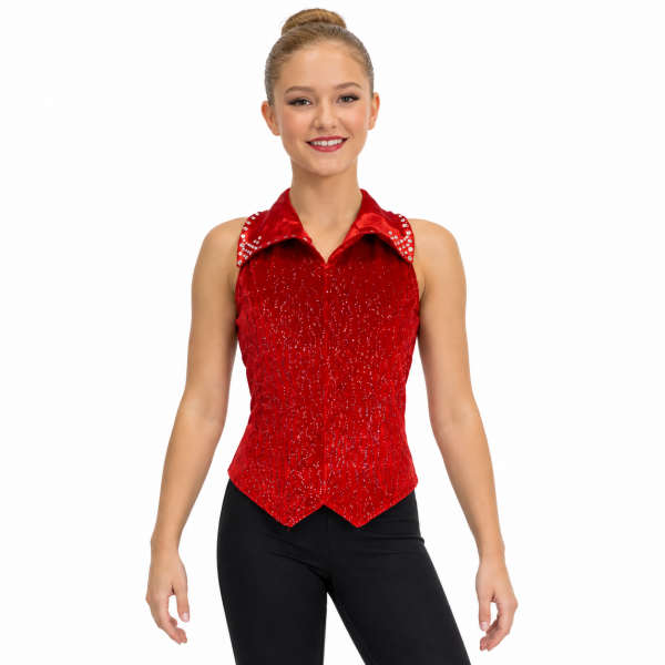 Red Velvet Collared  Halter 4