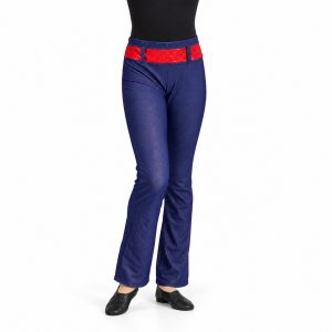 Jazz Pants – Wide Leg Denim with Red Belt 4
