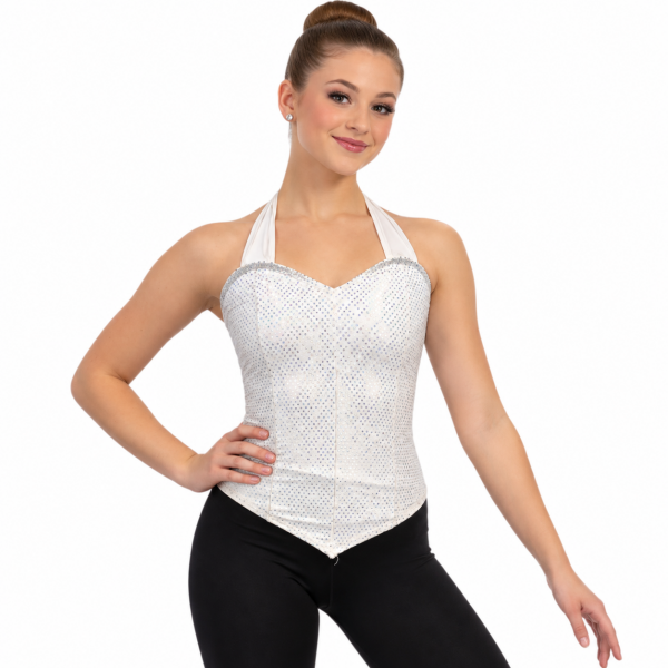 White Metallic Vest Tank 4