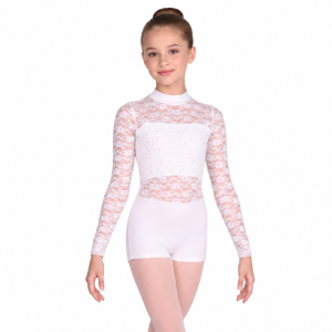 “Mock Neck Lace Biketard” 4