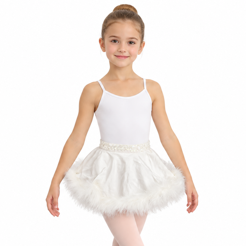 White Fur Trim Skirt 5 White Fur Trim Skirt 5