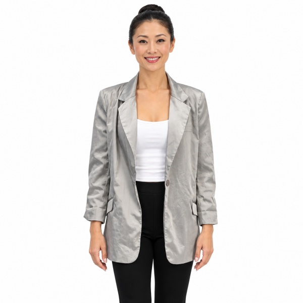 Silver Satin Blazer 4