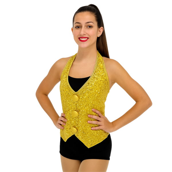 Gold Sequin Vest 4