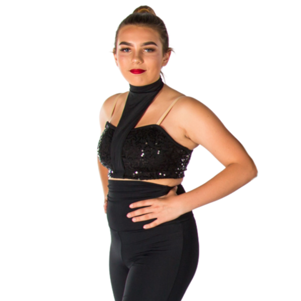“Turtleneck Sequin Lace Bra Top” 78