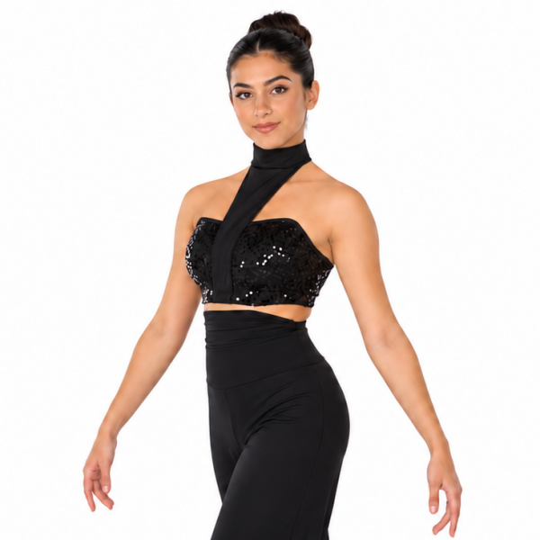 “Turtleneck Sequin Lace Bra Top” 101