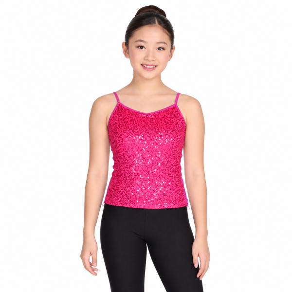 “Pound The Alarm” – Pinch Front Sequin Tank – Pink 8