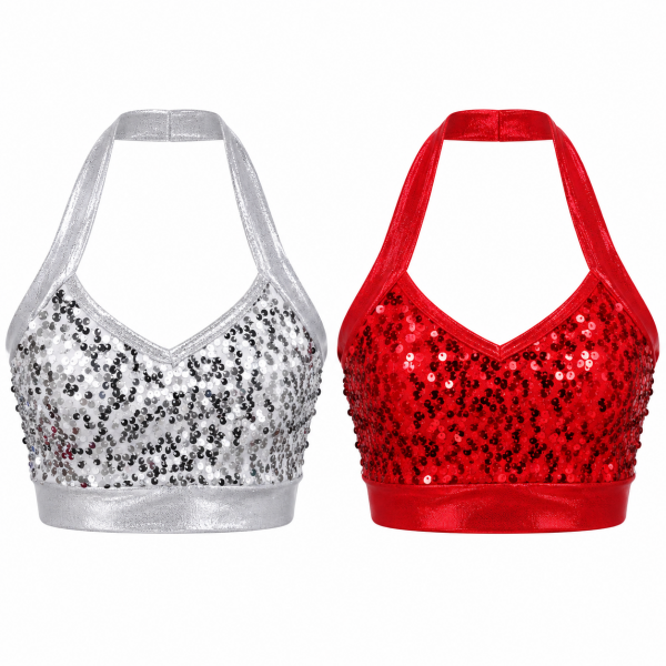 Sequin Halter Crop Top 5