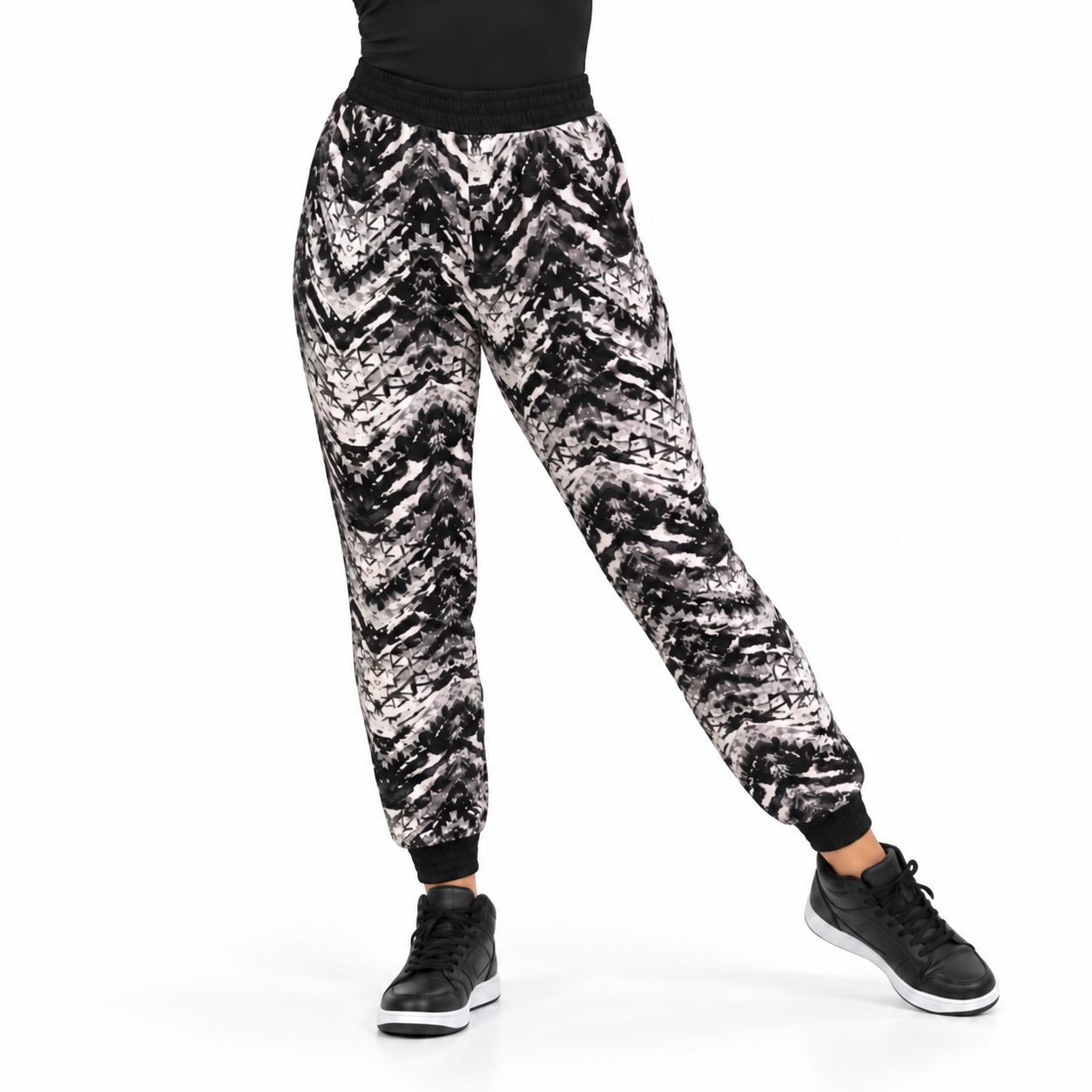 Track Pants – Black & White Pattern 7 Track Pants – Black & White Pattern 7