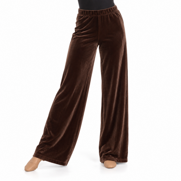Brown Velvet Wide-Leg Pants 5