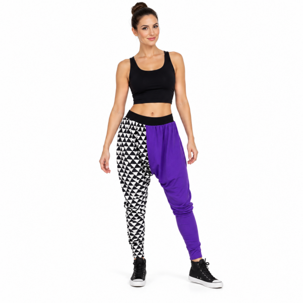 Purple Checkered Harem Pants 5