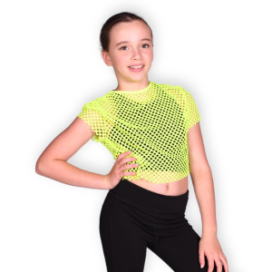 Wide Mesh Cropped Tee – Yellow 7