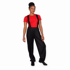 Wide Leg Suspender Pants 10