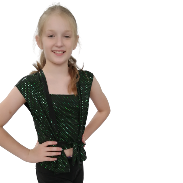 Black and Green Sequin Vest 5