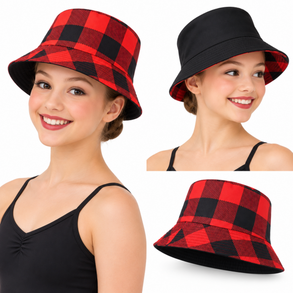 Reversible Plaid Bucket Hat