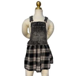 Plaid Denim Overall Dress 4