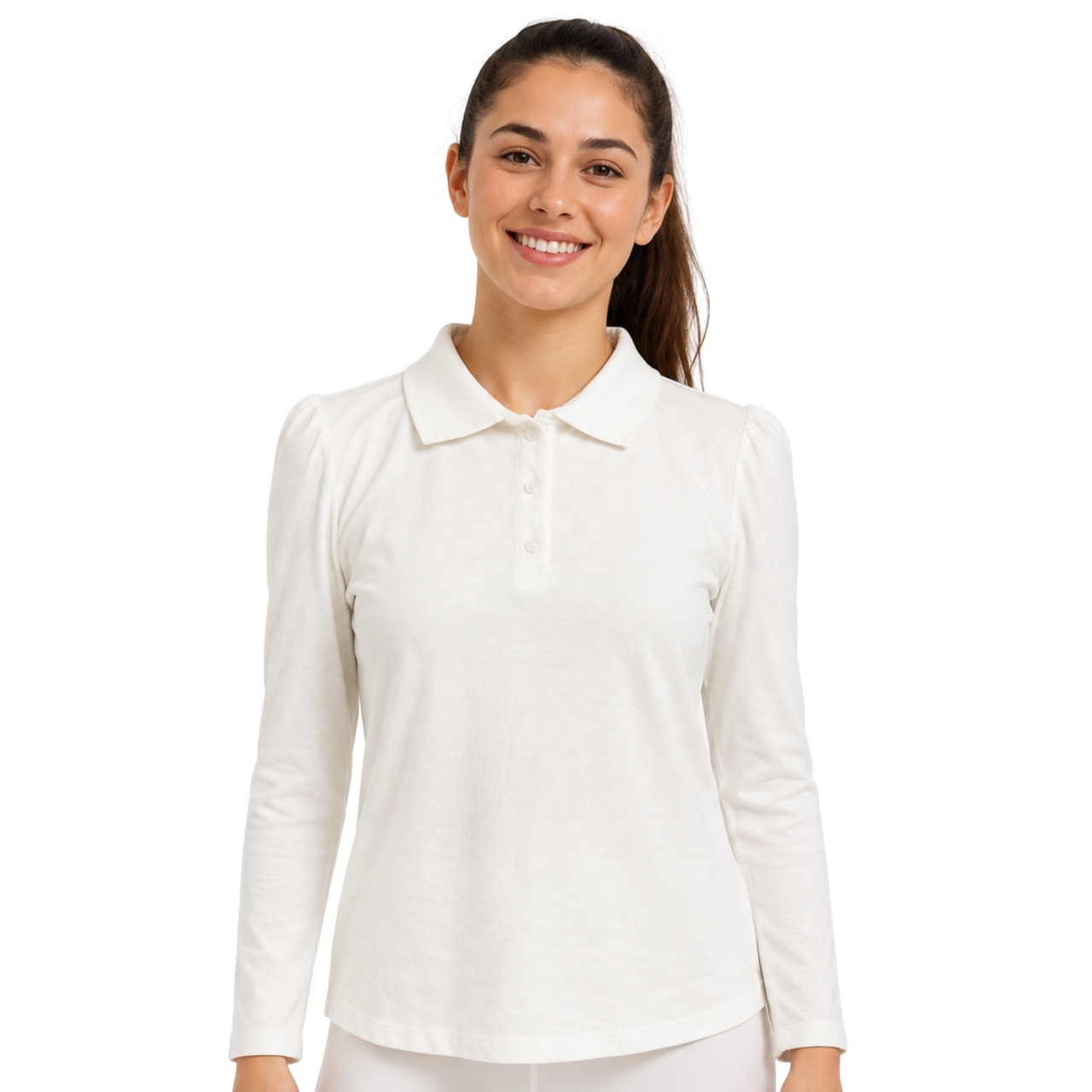 White Long Sleeve Polo 7 White Long Sleeve Polo 7