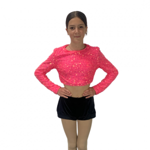 Pink Sequin Crop Top 6
