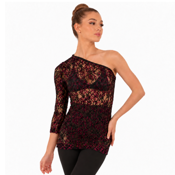 Pink Sequin Lace Top 6