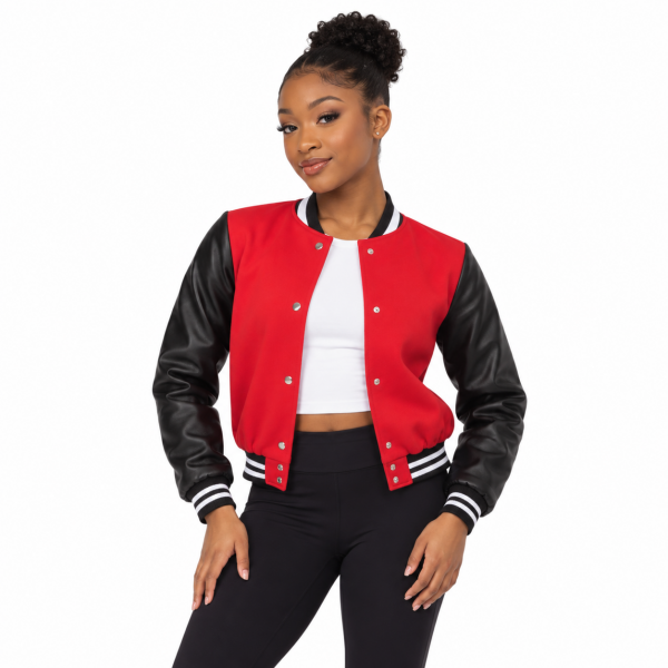 “Striped Trim Varsity Jacket” 5