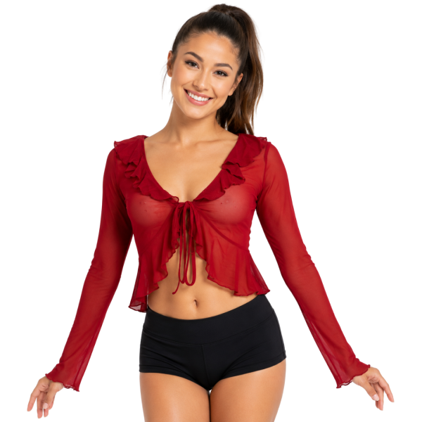 Mesh Bell Sleeve Shrug 4