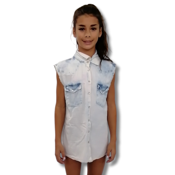 Denim Acid Washed Vest 6