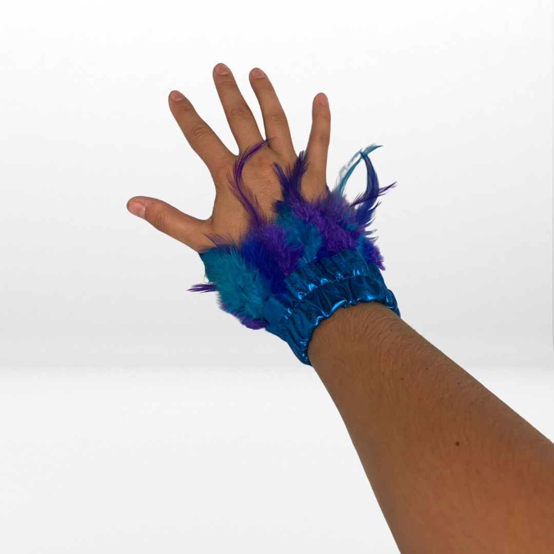 Feather Wrist Cuff – Blue 5 Feather Wrist Cuff – Blue 5