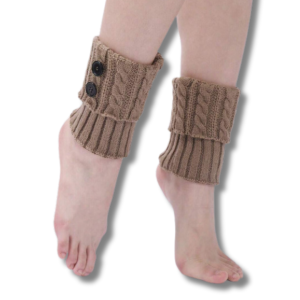 Short Knit Leg Warmer With Buttons 3