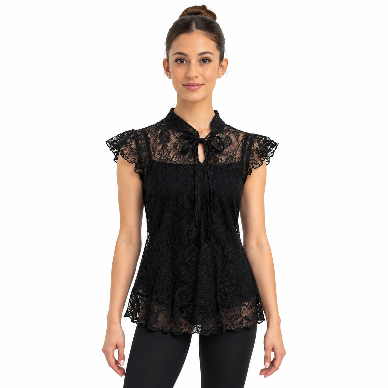 Black Lace Overlay Shirt 7 Black Lace Overlay Shirt 7