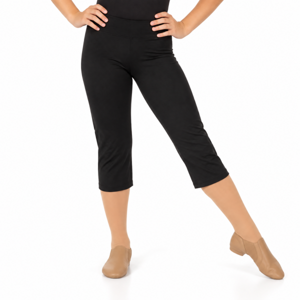 Black Spandex Capri Dance Pants 7