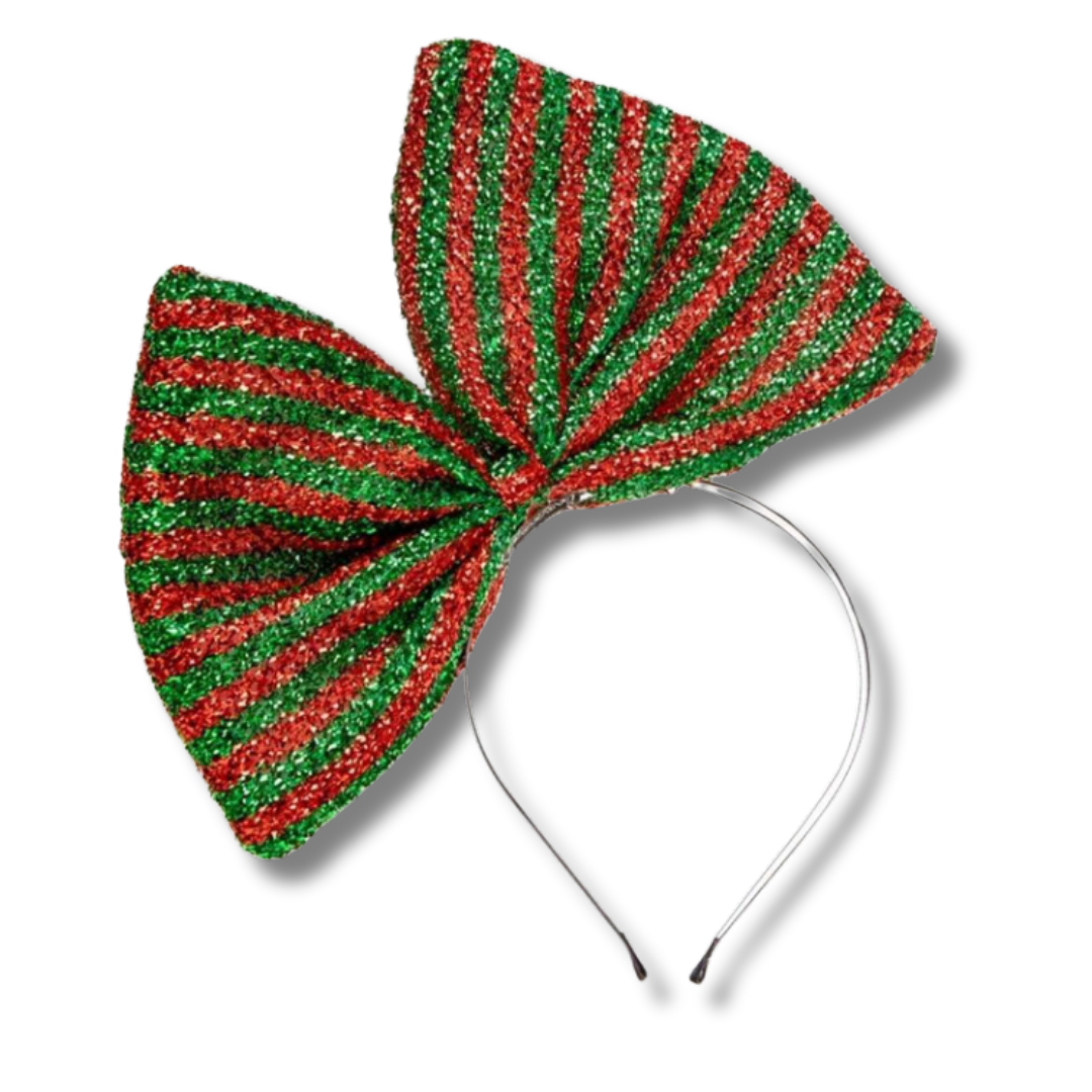Striped Christmas Bow Headband 6 Striped Christmas Bow Headband 6