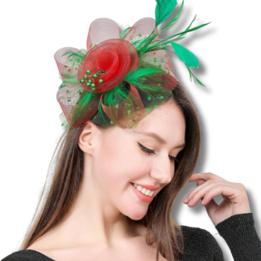 Fascinator – Red & Green 6 Fascinator – Red & Green 6