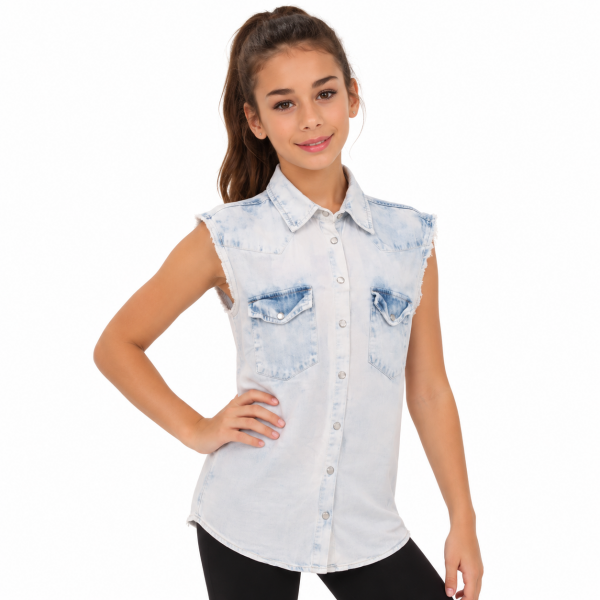Denim Acid Washed Vest 6