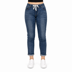 Denim Joggers – Faded Jean Drawstring Waist 4