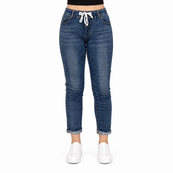 Denim Joggers – Faded Jean Drawstring Waist 100