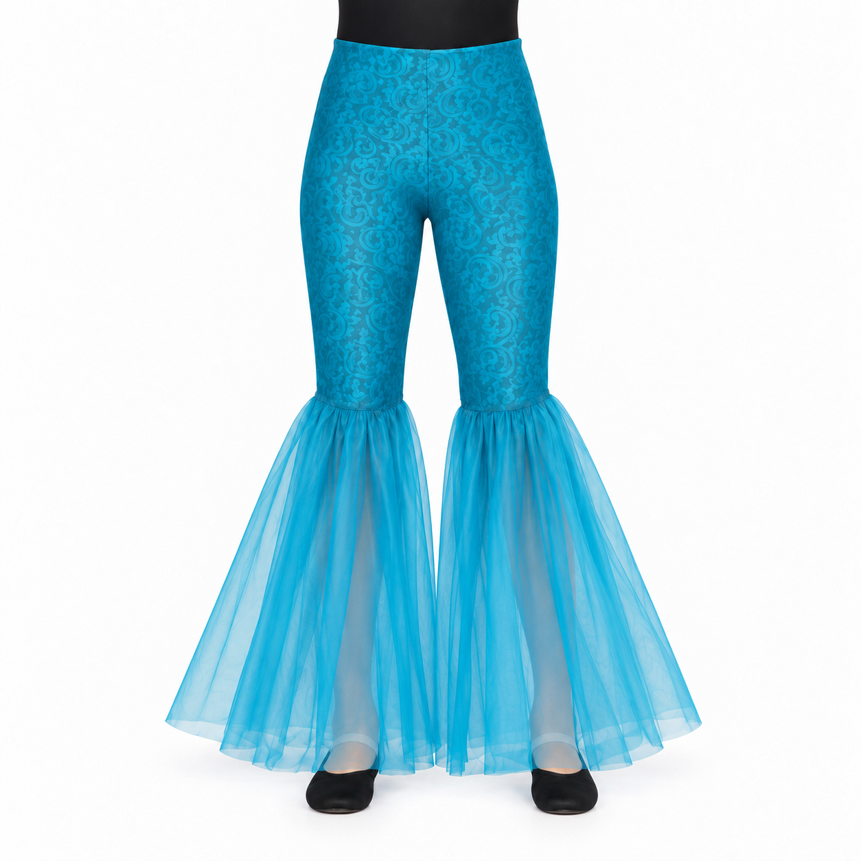 Flare Pants – Teal Tulle-Hem 6 Flare Pants – Teal Tulle-Hem 6