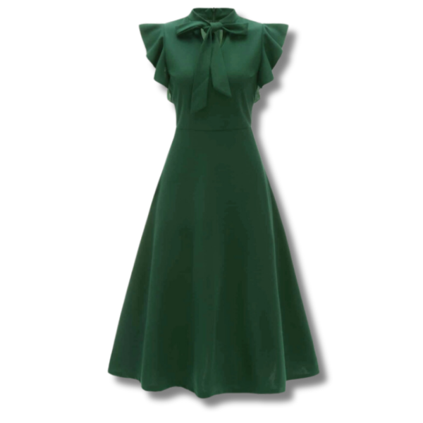 Green Flutter Sleeve Dress 75
