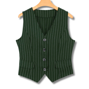Green Pinstriped Vest 4