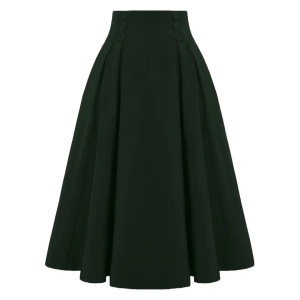 Vintage Button Front High Waist Skirt 4