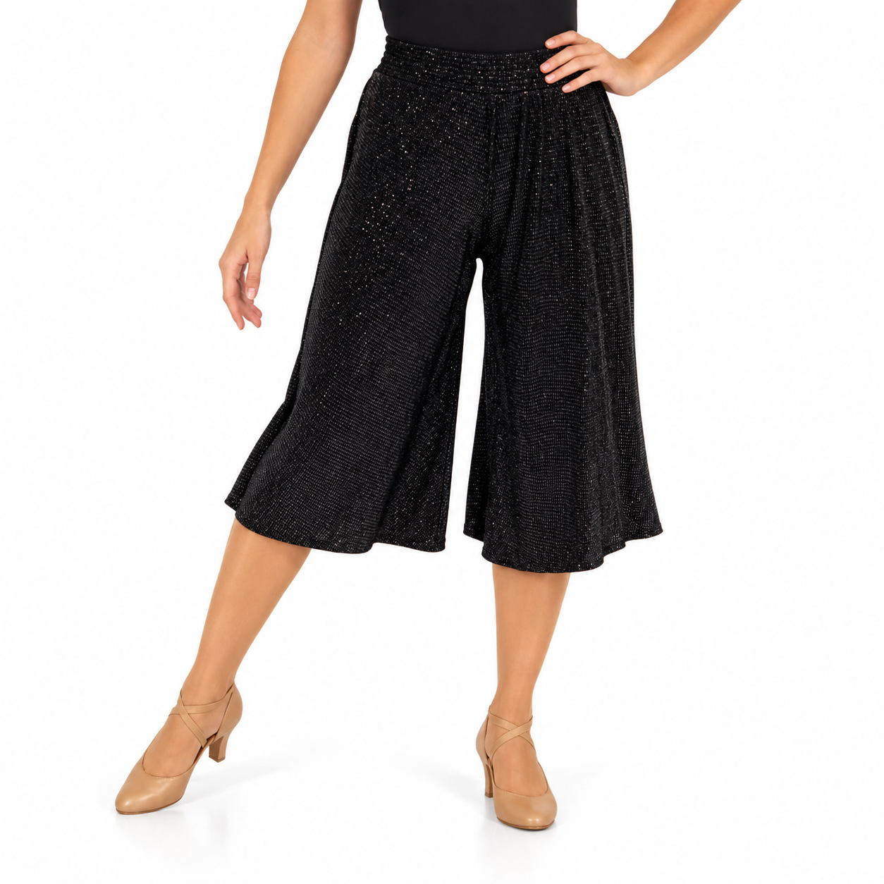 Gaucho Pants – Black Glitter 6 Gaucho Pants – Black Glitter 6