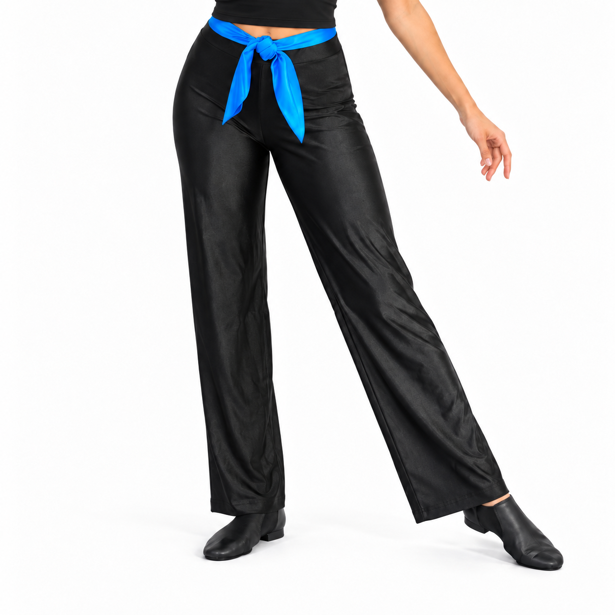 Jazz Pants – Black with Blue Tie Belt 6 Jazz Pants – Black with Blue Tie Belt 6